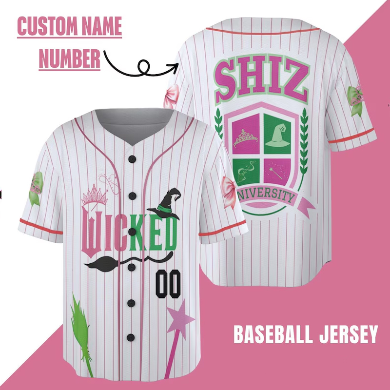 Personalized Number Wicked Shiz University Teacher Baseball Jersey