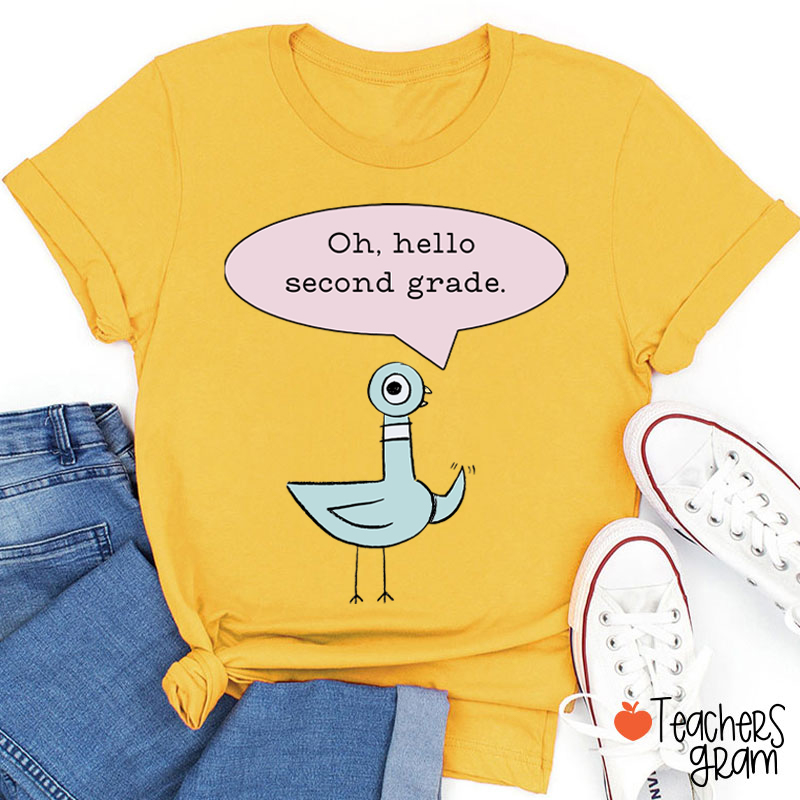 Personalized Grade Hello First Day Teacher Teacher T-Shirt