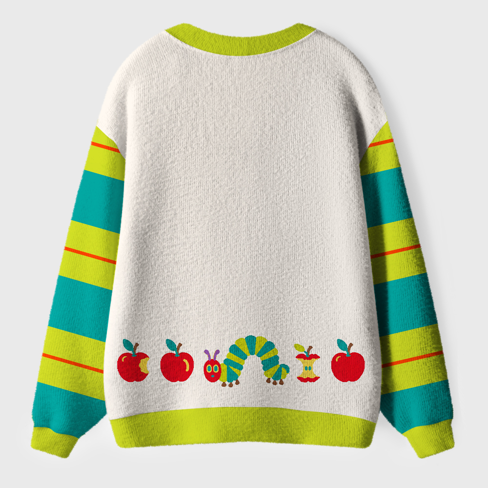 Apple Caterpillar Teacher Ugly Cardigan Sweaters