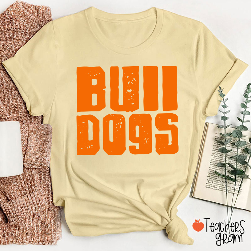 Personalized Distressed Bold Mascot Text Teacher T‑Shirt