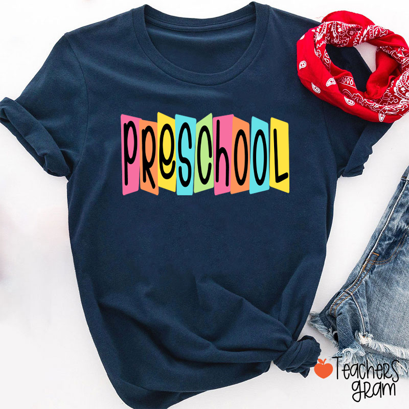 Personalized Mascot Or Grade Retro Colorful Billboard Teacher T-Shirt