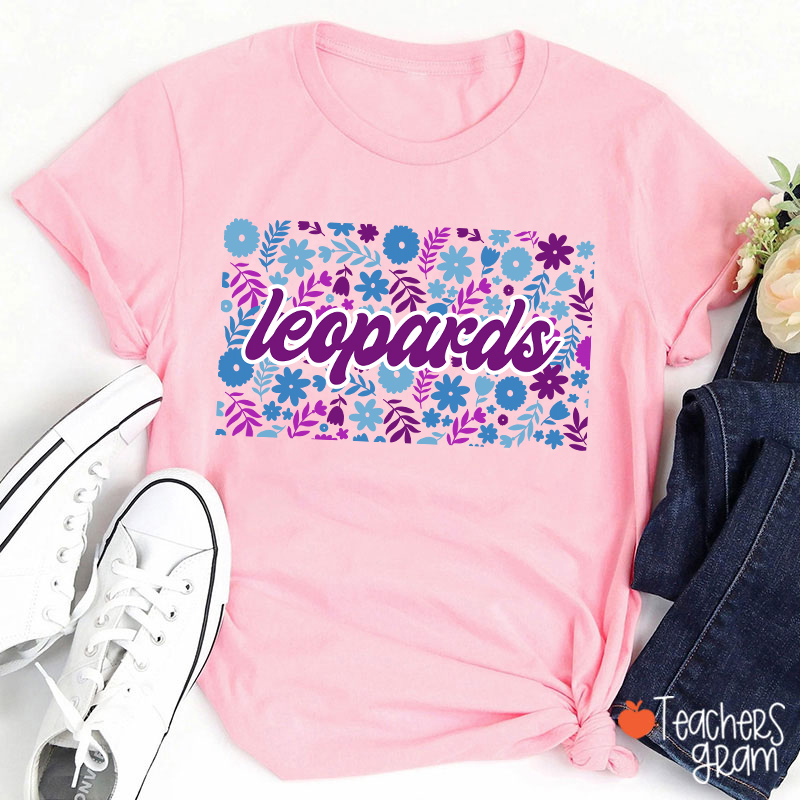 Personalized Mascot Flowers And Plants School Spirit Teacher T-Shirt