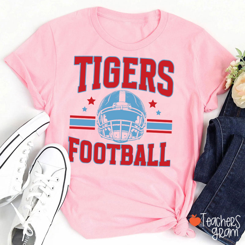 Personalized Mascot Football School Spirit Teacher T-Shirt