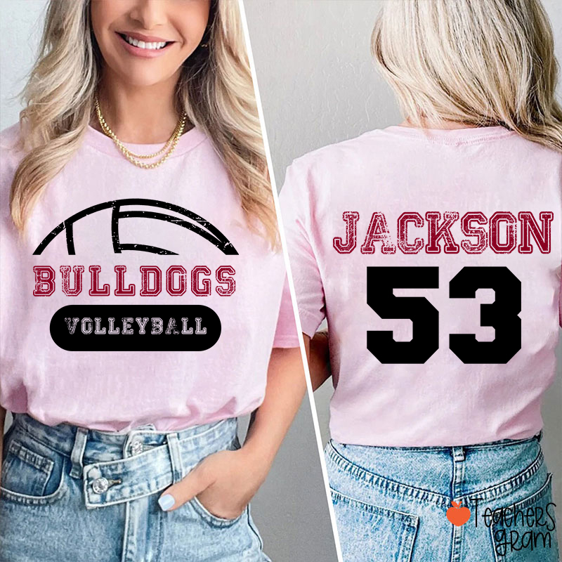 Personalized Mascot And Sport Game Day Teacher Two Sided T-Shirt