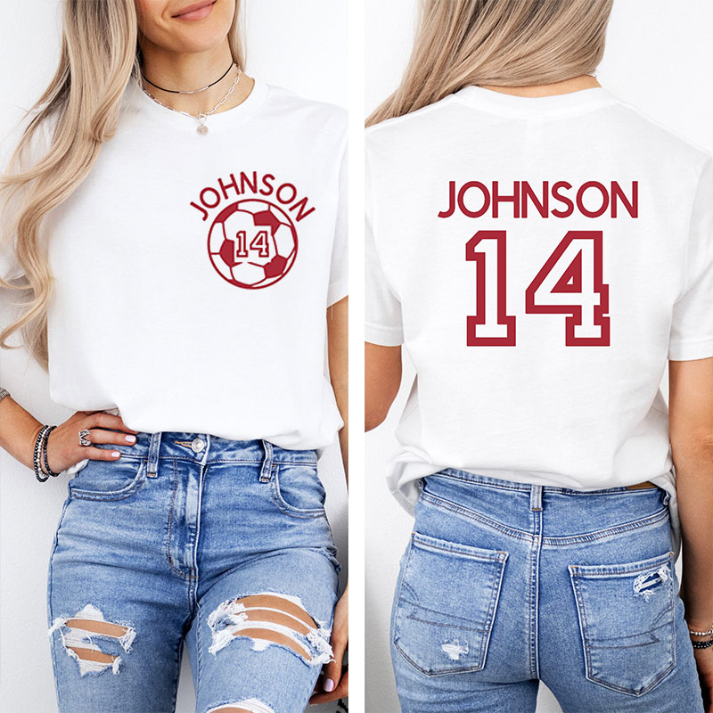 Personalized Soccer Game Day Teacher Two Sided T-Shirt