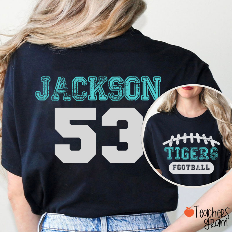 Personalized Mascot And Sport Game Day Teacher Two Sided T-Shirt