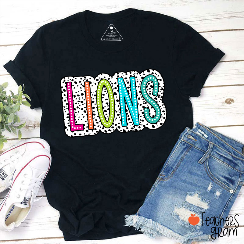 Personalized Mascot Polka Dot Game Day Teacher T-Shirt