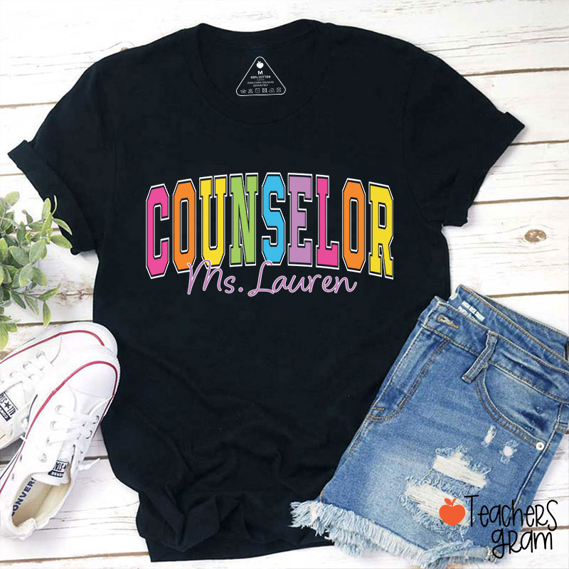 Personalized Name Grade Color Teacher T-Shirt