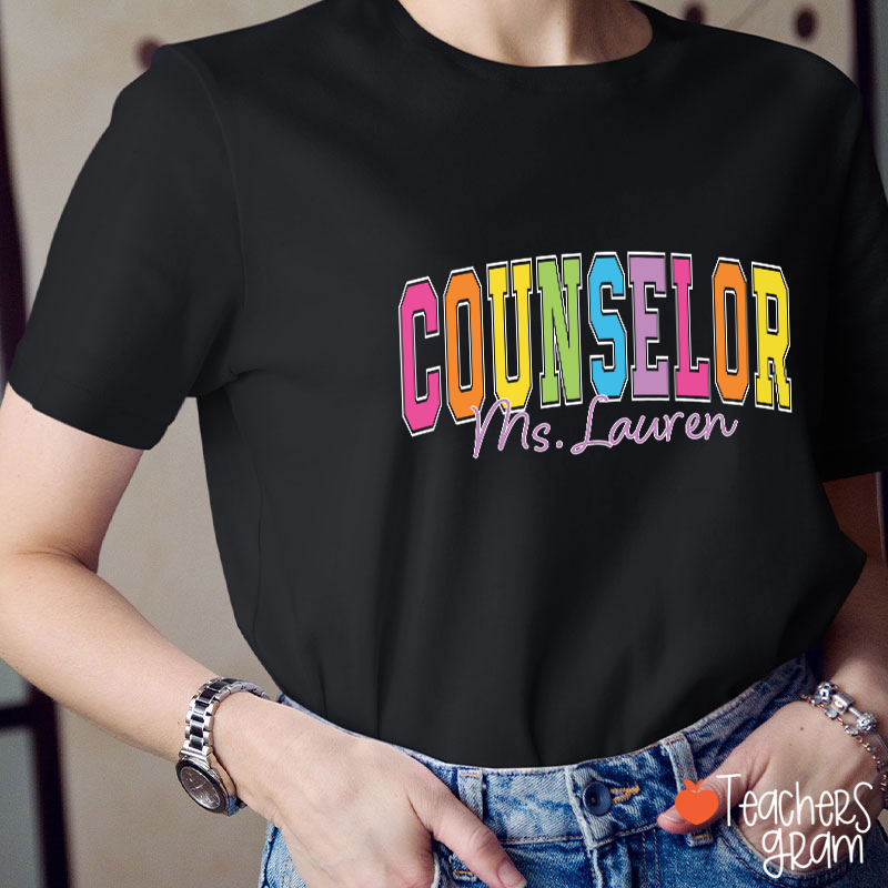 Personalized Name Grade Color Teacher T-Shirt