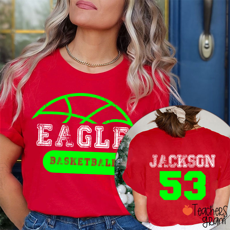 Personalized Mascot And Sport Game Day Teacher Two Sided T-Shirt