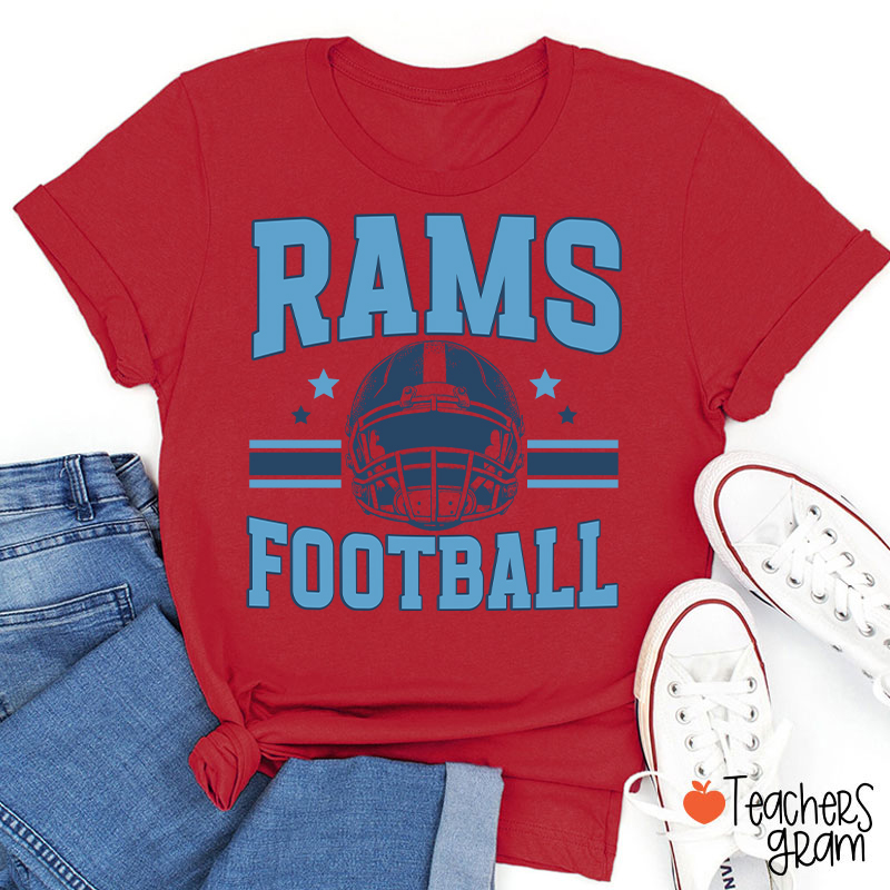 Personalized Mascot Football School Spirit Teacher T-Shirt