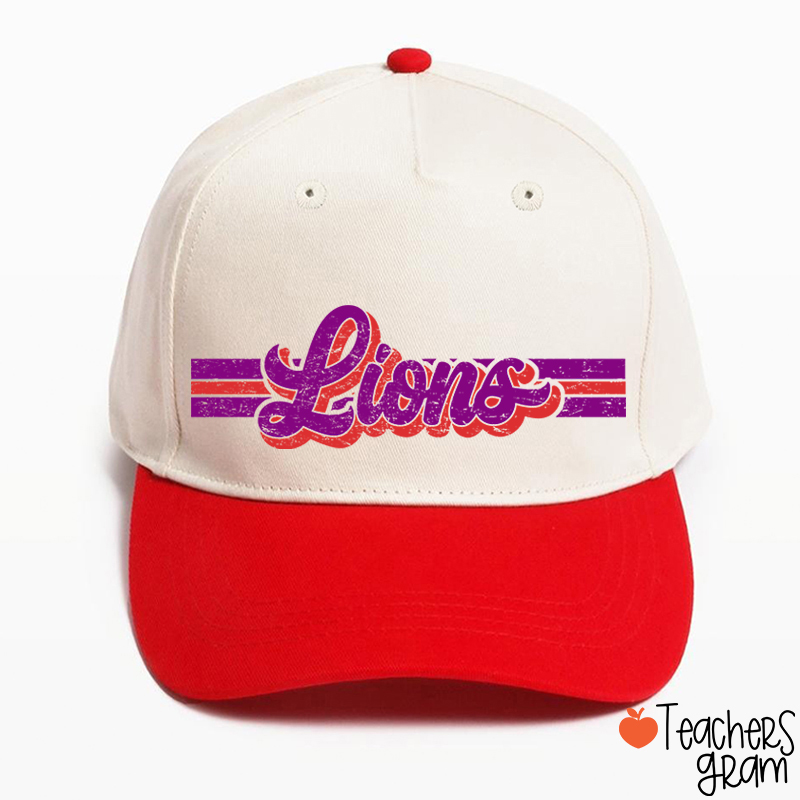 Personalized Mascot Contrast Color Line Teacher Baseball Cap