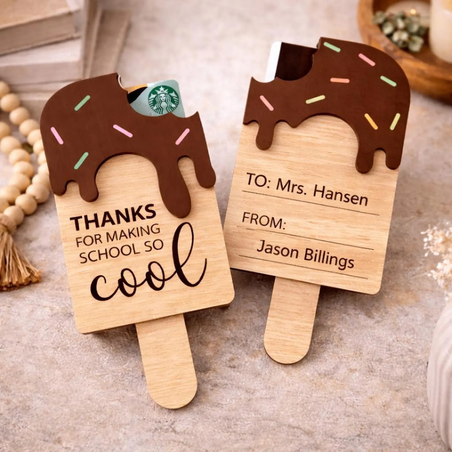 Personalized Wooden Card Holder