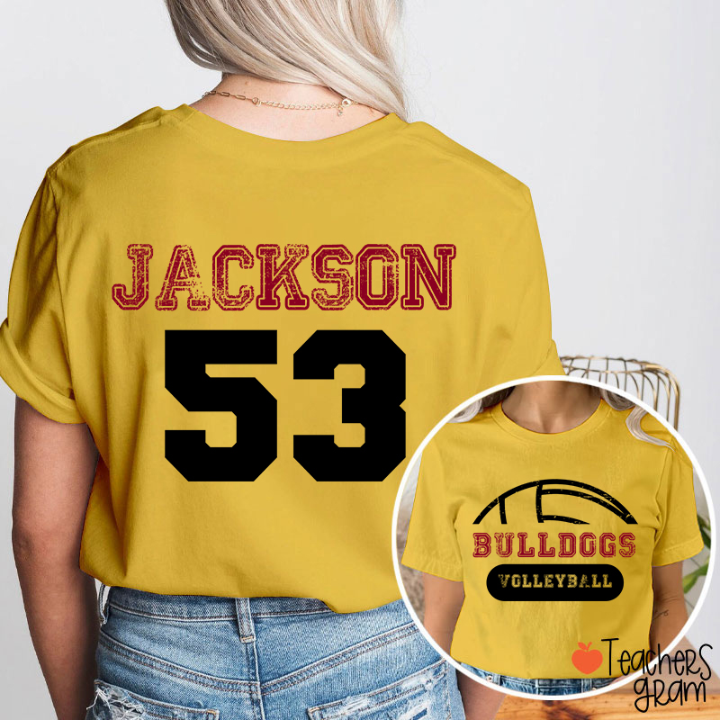Personalized Mascot And Sport Game Day Teacher Two Sided T-Shirt