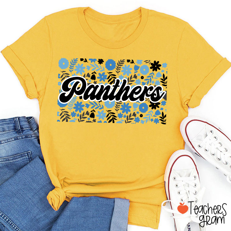 Personalized Mascot Flowers And Plants School Spirit Teacher T-Shirt