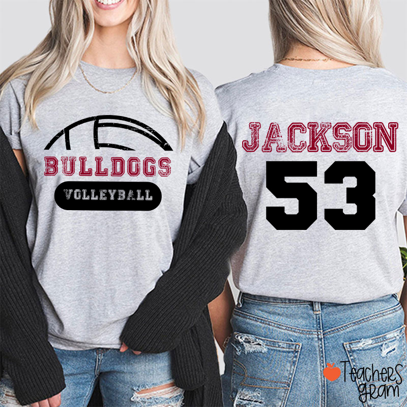 Personalized Mascot And Sport Game Day Teacher Two Sided T-Shirt