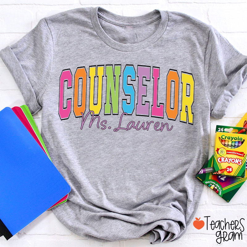 Personalized Name Grade Color Teacher T-Shirt