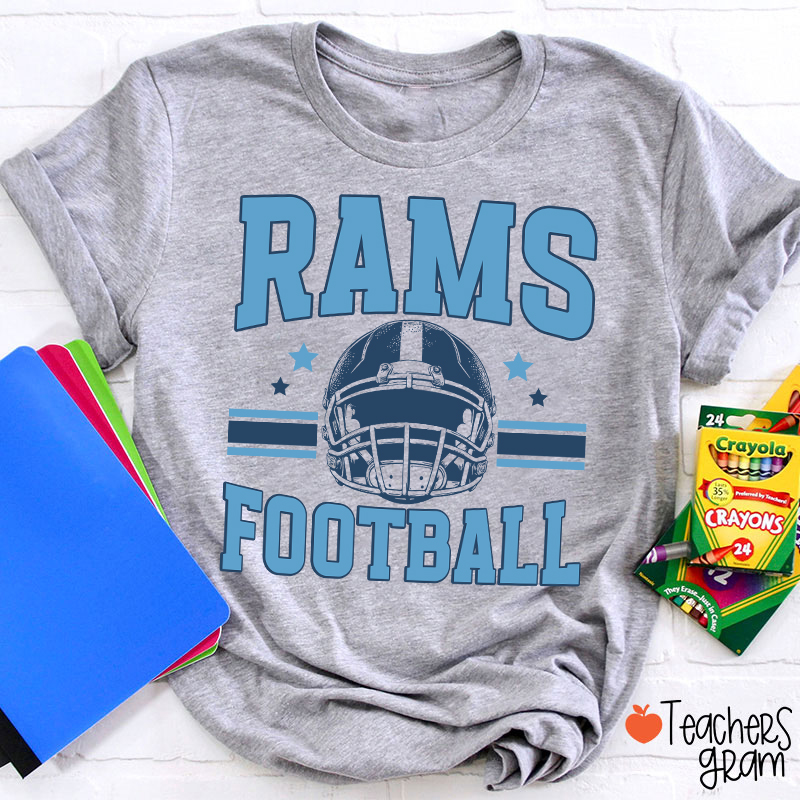 Personalized Mascot Football School Spirit Teacher T-Shirt