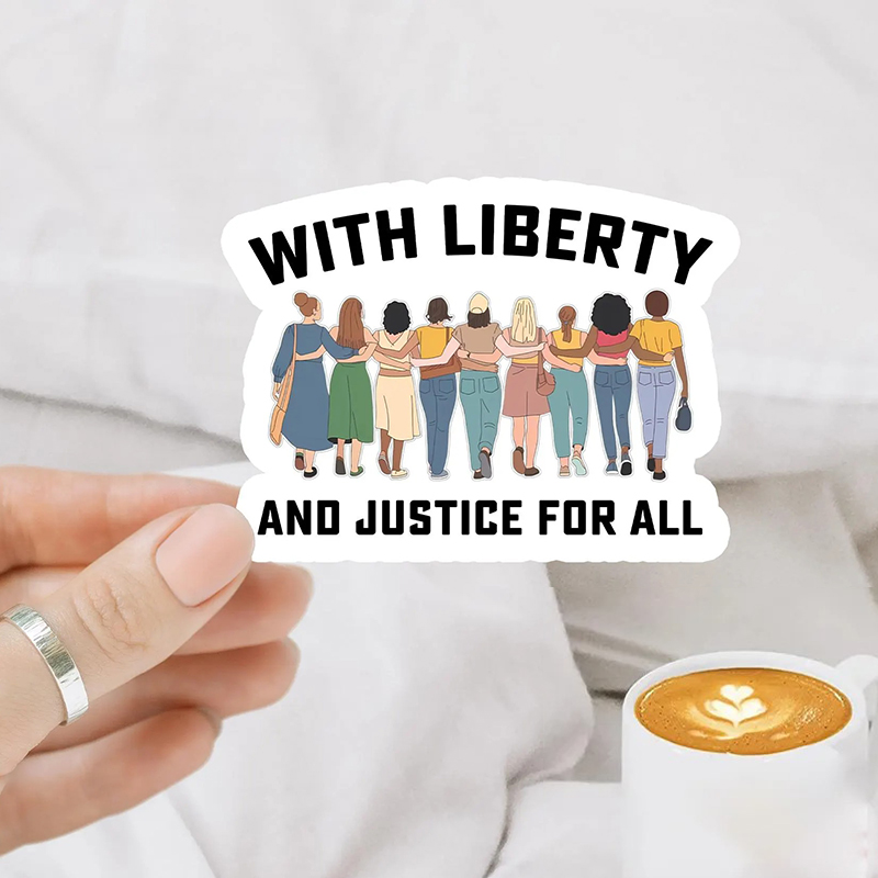 With Liberty And Justice For All Teacher Stickers
