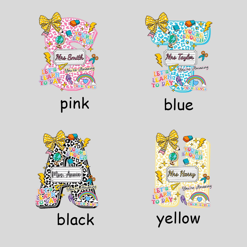 Personalized Name Notebook Style Leopard Teacher T-Shirt