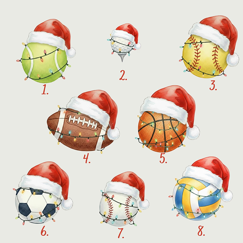 Personalized Sport Santa Hat Teacher T-Shirt