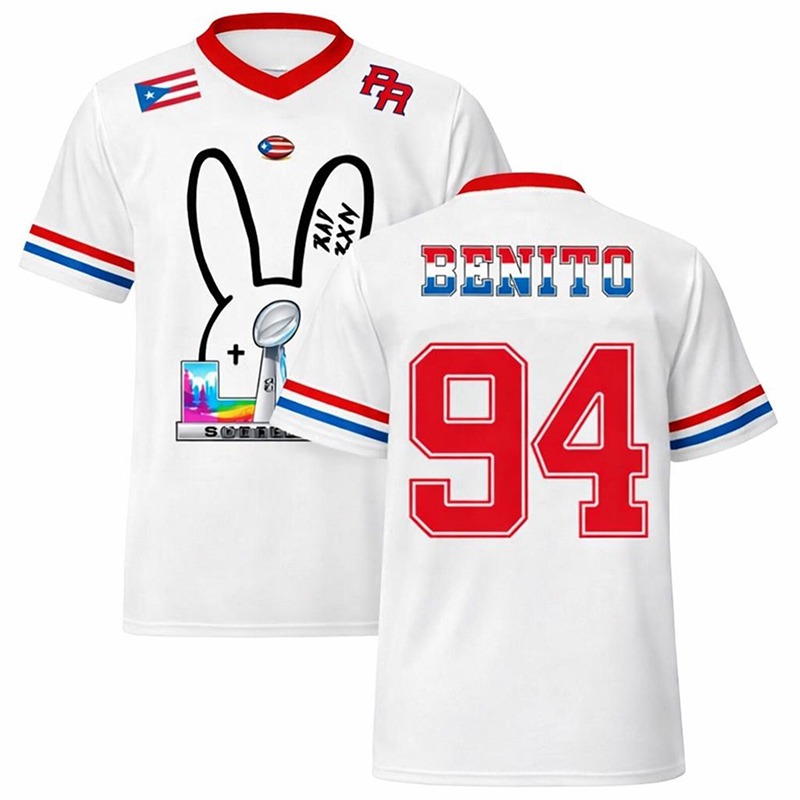 Puerto Rico Team Benito 94 Football Teacher Mesh Jersey