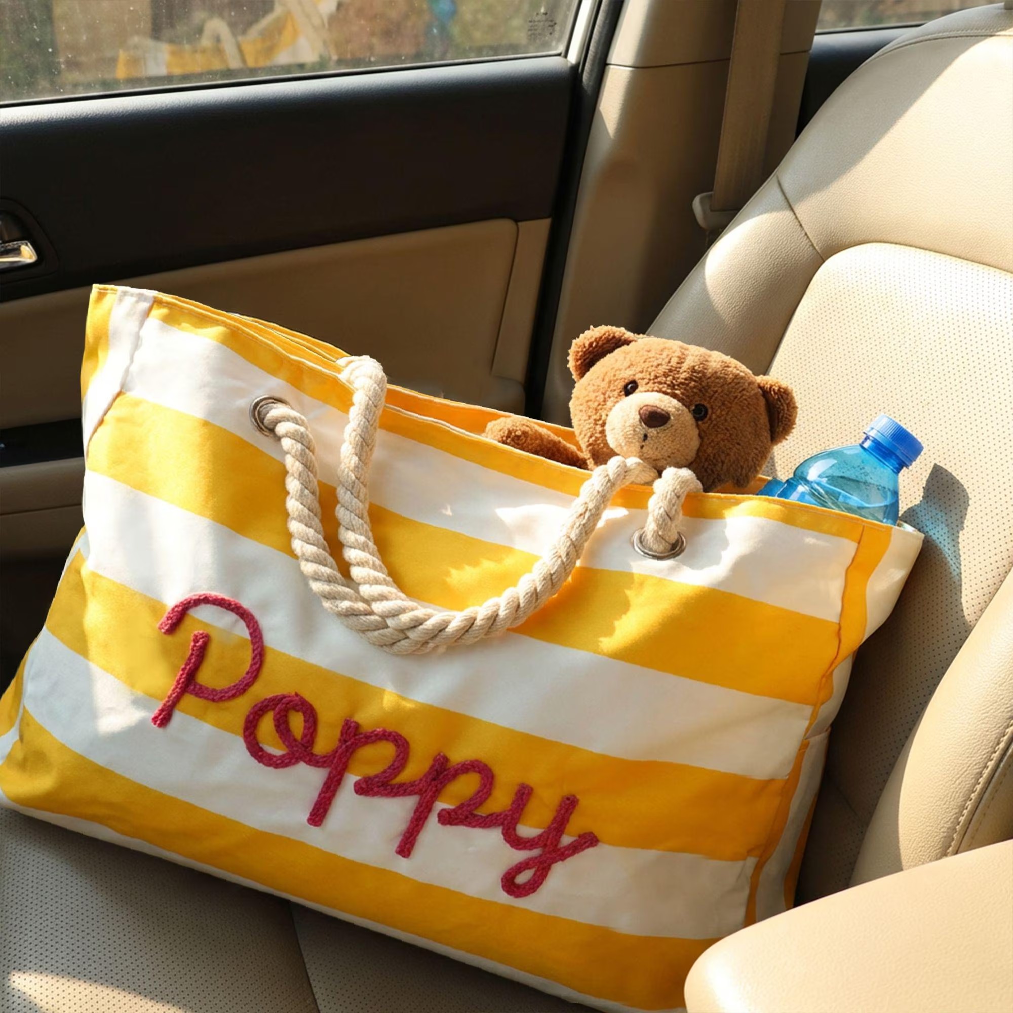 Personalized Embroidered Summer Vacation Zipper Beach Bag