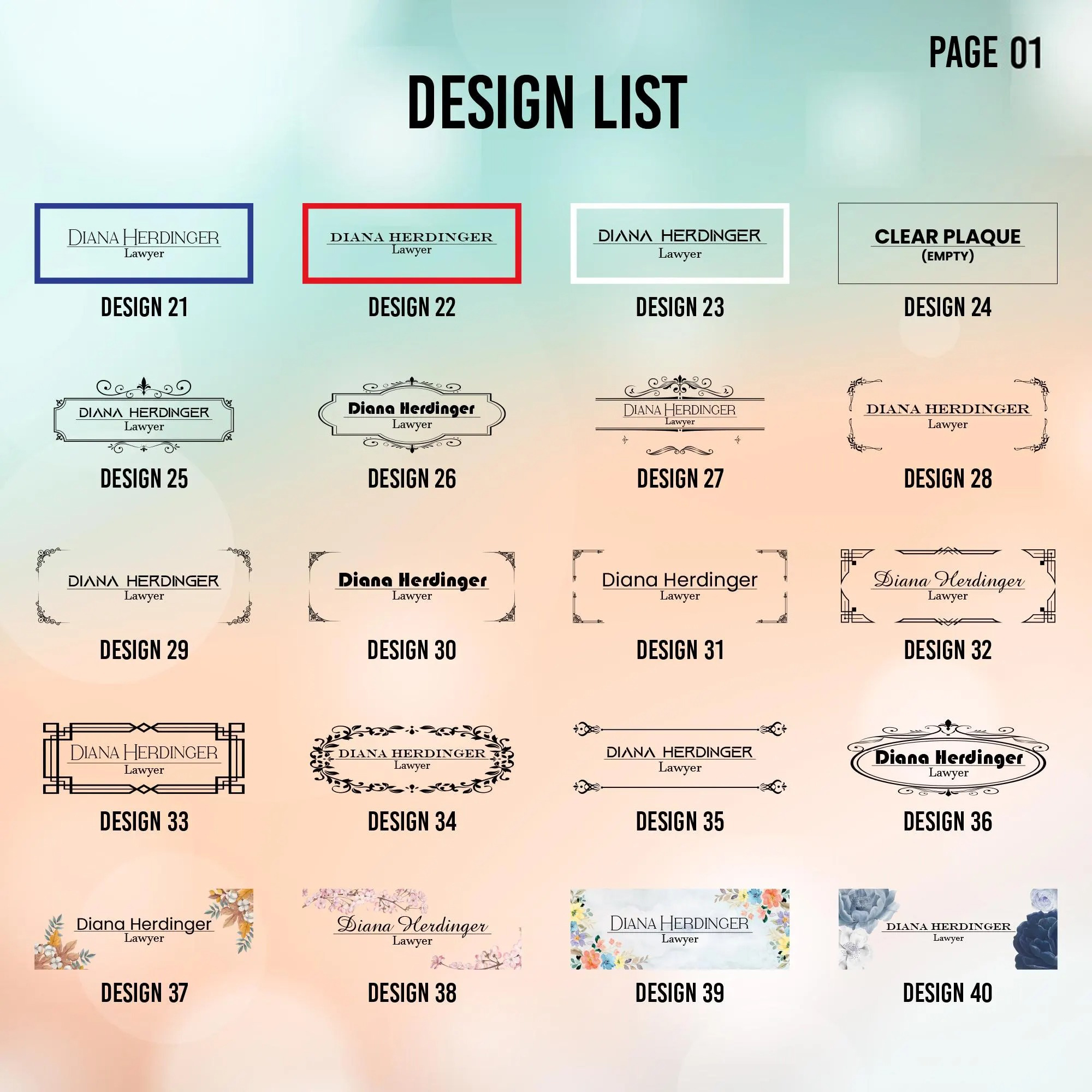 Personalized Acrylic Teacher Name Plate