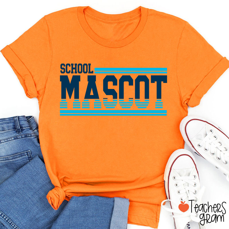 Personalized Mascot Contrasting Lines School Spirit Teacher T-Shirt    