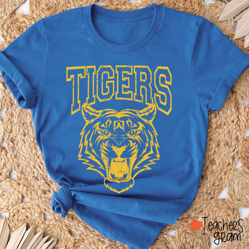 Personalized Mascot Arched Font School Spirit Teacher T-Shirt
