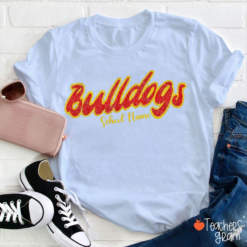 Personalized Mascot Script Text Teacher T-Shirt