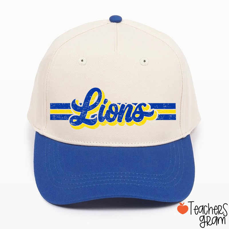 Personalized Mascot Contrast Color Line Teacher Baseball Cap