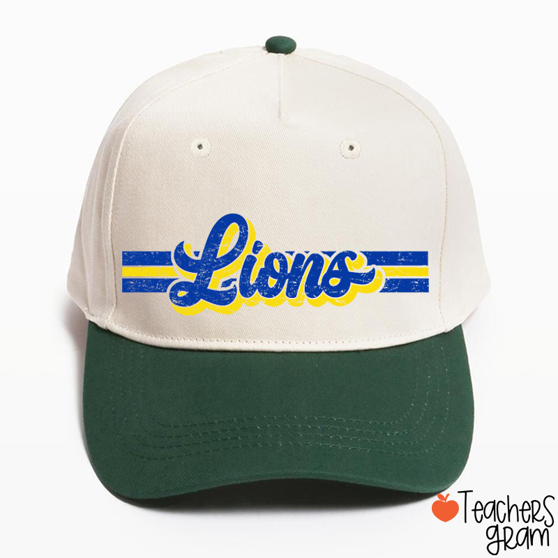 Personalized Mascot Contrast Color Line Teacher Baseball Cap