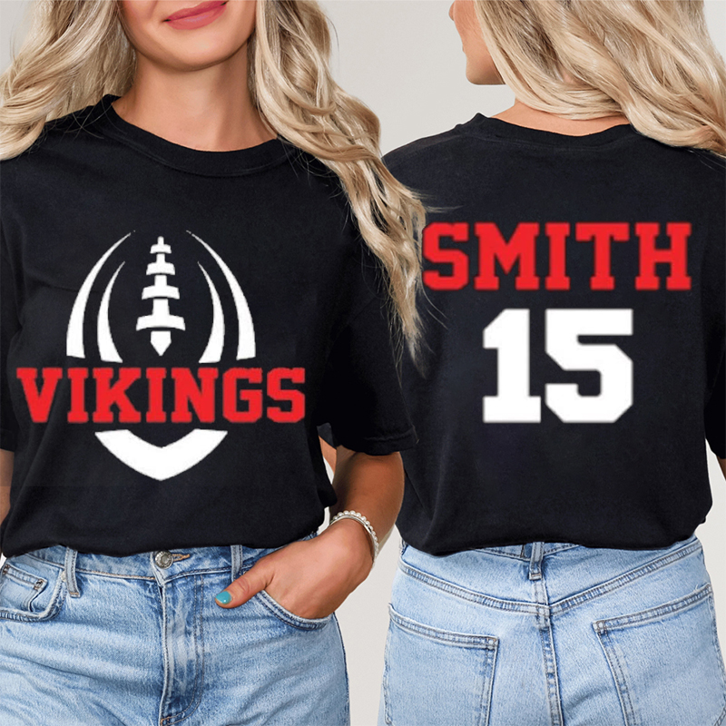 Personalized Mascot Your Name And Number Cheer Up Teacher Two Sided T-Shirt