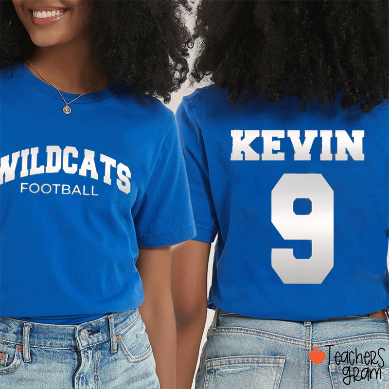 Personalized Mascot And Sport Gradient Teacher Two Sided T-Shirt