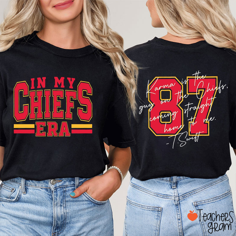 Personalized Number In My Chiefs Era Teacher Two Sided T-Shirt