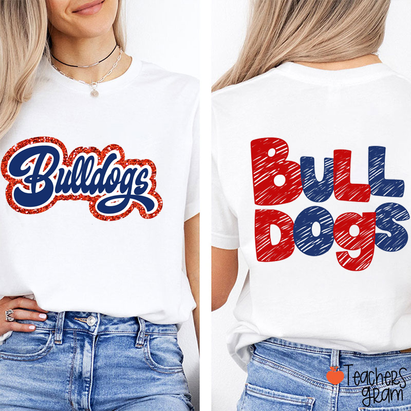 Personalized Mascot Cheer Up Game Day Teacher Two Sided T-Shirt