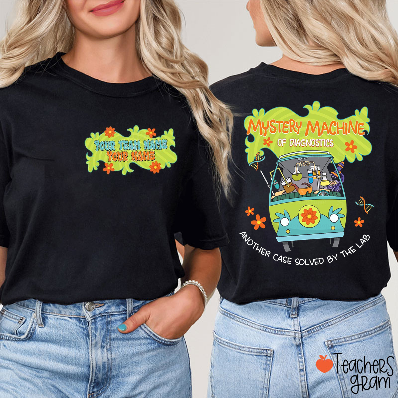 Personalized Name Machine Of Diagnostics Teacher Two Sided T-Shirt