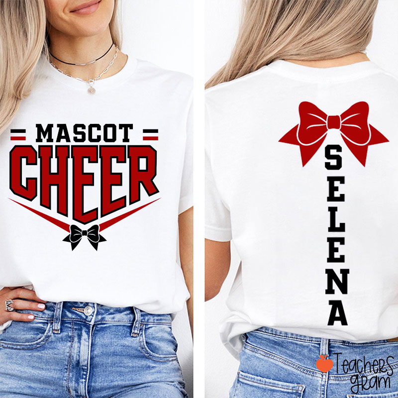 Personalized Mascot Cheer Game Day Teacher Two Sided T-Shirt