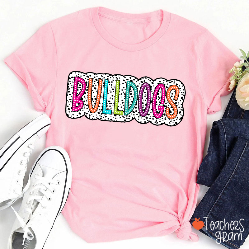 Personalized Mascot Polka Dot Game Day Teacher T-Shirt