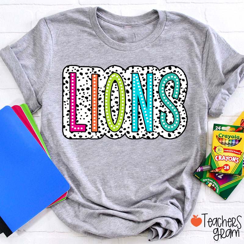 Personalized Mascot Polka Dot Game Day Teacher T-Shirt