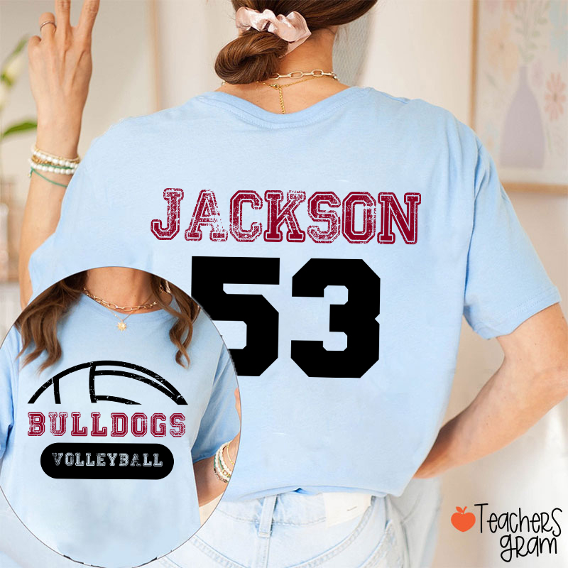 Personalized Mascot And Sport Game Day Teacher Two Sided T-Shirt