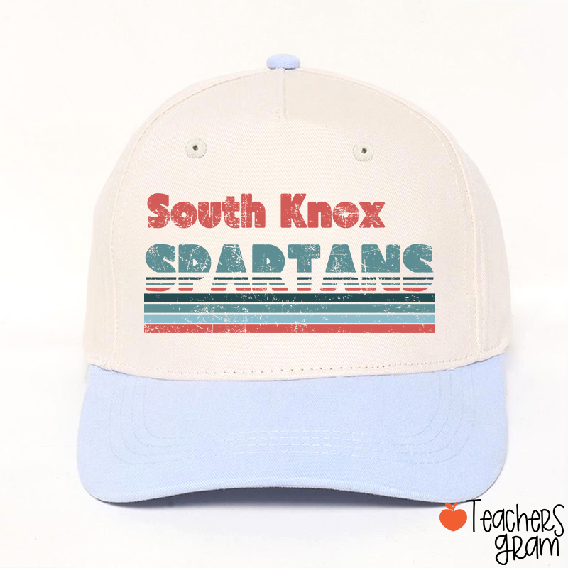 Personalized Mascot And School Name Contrast Color Line Design Teacher Baseball Cap