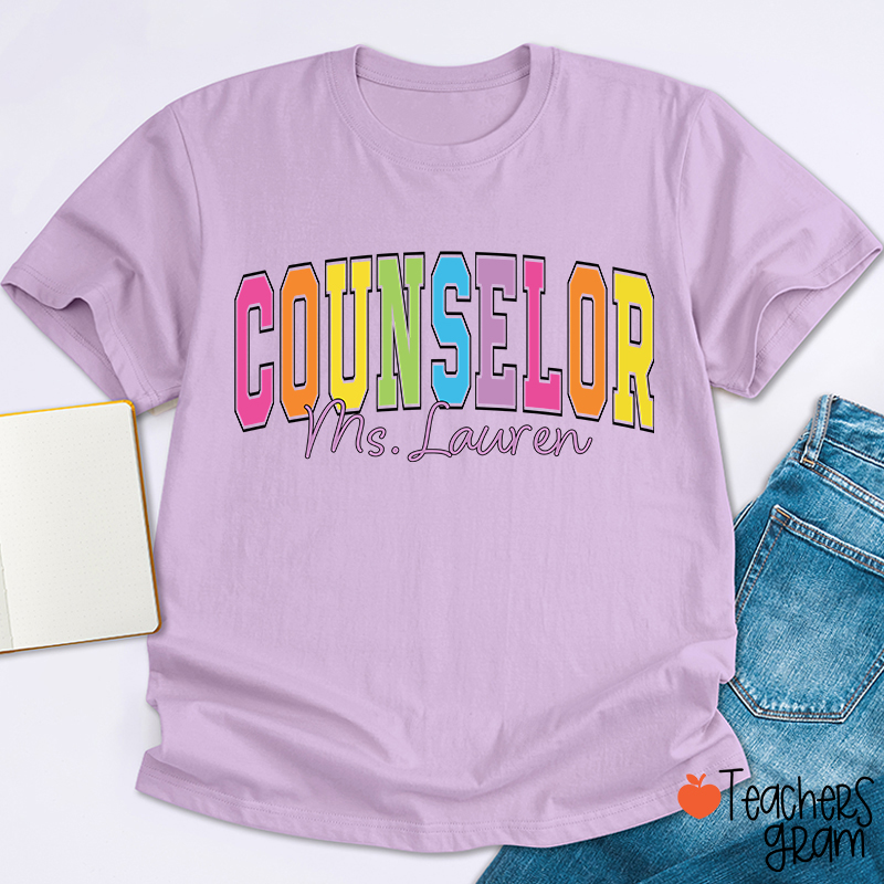 Personalized Name Grade Color Teacher T-Shirt