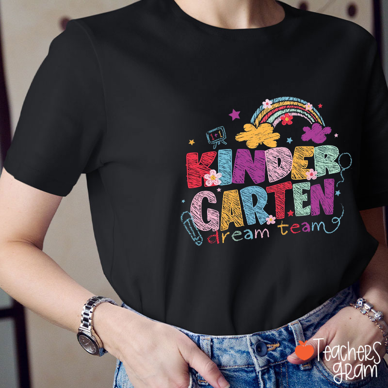 Personalized Chalk Hand Drawn Grade And Name Teacher T-Shirt