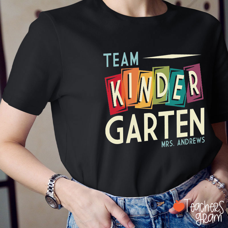 Personalized Retro Style Team Grade And Name Teacher T-Shirt
