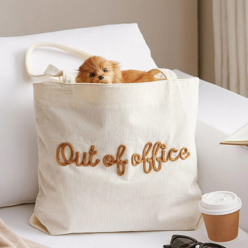 Personalized Embroidered Teacher Corduroy Tote