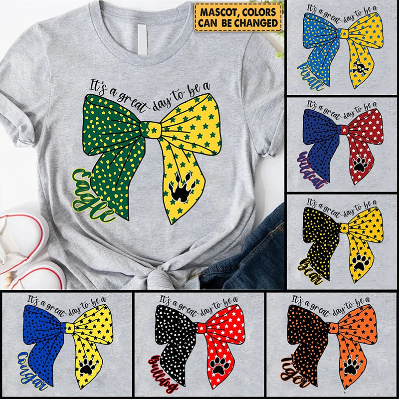 Personalized Colorful Bow It's A Great Day To Be A Teacher T-Shirt