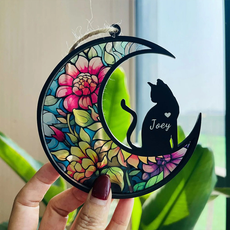 Personalized Pet Cat Memorial Teacher Suncatcher
