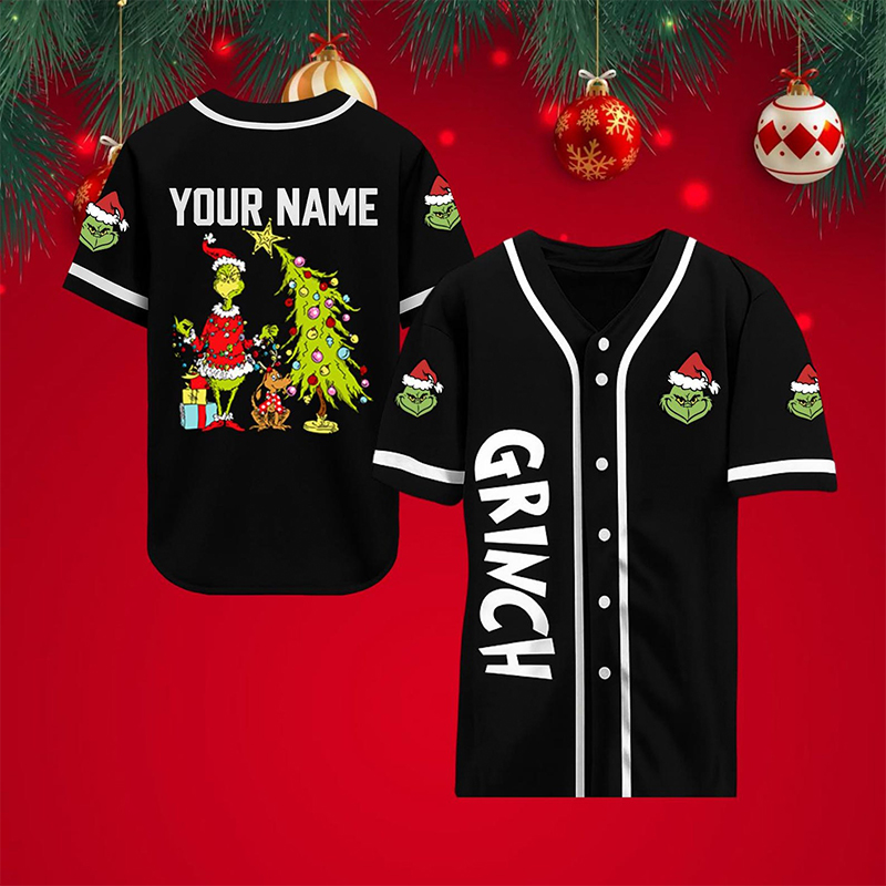Personalized Name Mean Guy Stealing The Christmas Tree Teacher Baseball Jersey